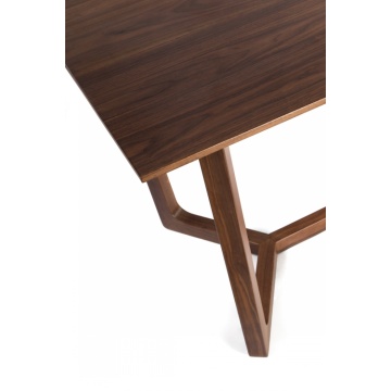 Solid Walnut Wood Restaurant Dining Tables PU Lacquer