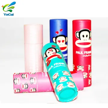 Custom cosmetic packaging lip balm paper tube container , biodegradable paper tube lip kraft for sale
