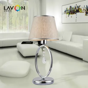 indoor fabric shade power outlet hotel table lamps