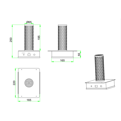 HVAC用の市販のUV空気滅菌器を接続します