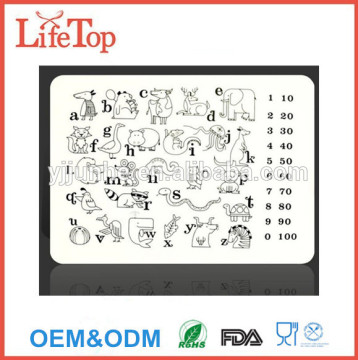 FDA Letters Numbers Leanring Baby Placemat Silicone Children Placemat