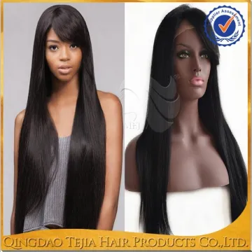 100% Unprocessed full cuticle glueless full lace virgin remy indian hair wig with bangs