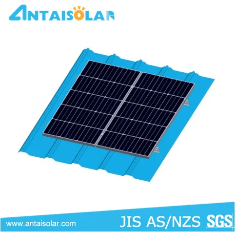 Standing seam solar roof mounting for mini solar power plant