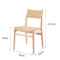 Wholesale Cheap Classic Hotel Banquet Restaurant Cafe Solid Wood Frame Woven Paper Cord Seat Rattan Dining Chair