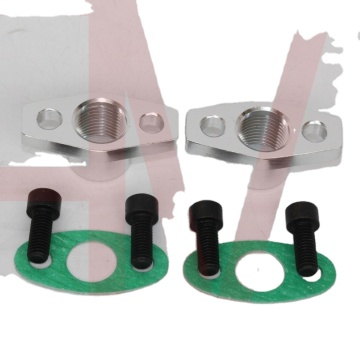 Female 1/2in NPT Aluminum Turbo Oil Drain Return Flange Kit T3 T4