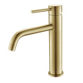 Brushed Brass Single Hole Brushed Nickel Bathroom Faucet