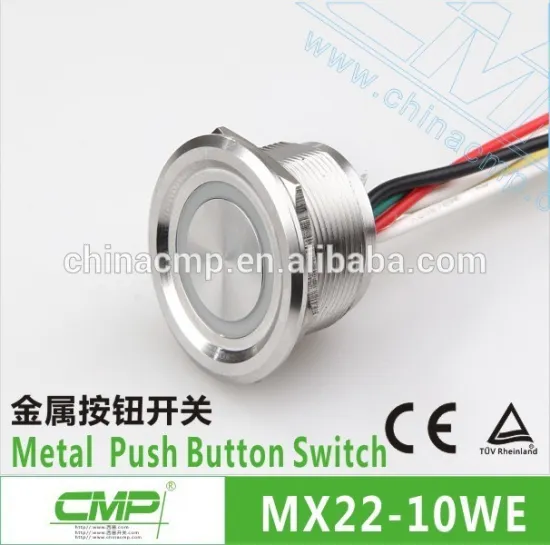 22mm CMP aluminium momentary or latching dustproof ring illuminated piezo switch metal switch ip68