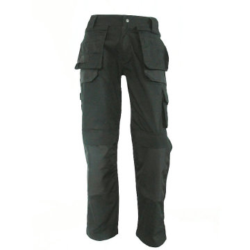 Pantalon cargo noir à double couture