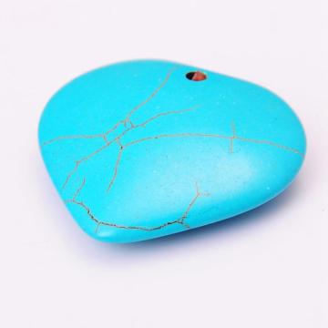 Turquoise Heart Semi Precious stone Pendant 38MM