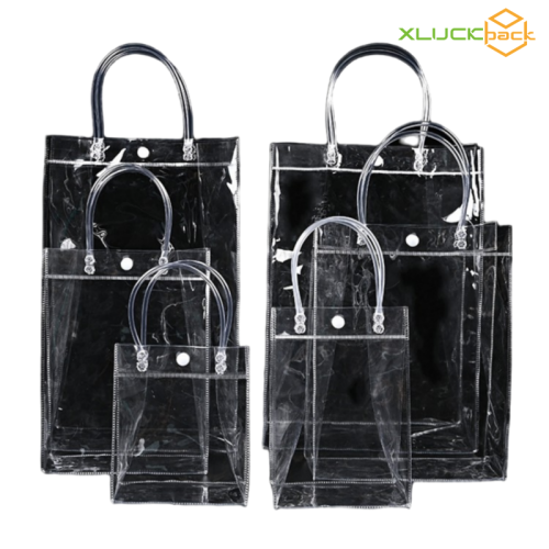 Low MOQ Pvc Handle Clear Waterproof Cosmetic Bag