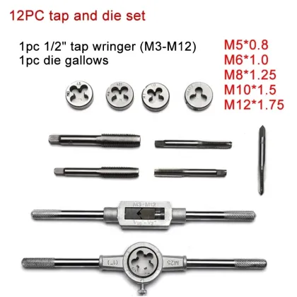 Alloy Steel Wire Taper Die Hardware Tool Metric Hand Tap Die Set