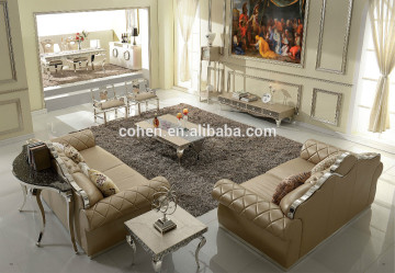 SF017 2+3 Champagne leather sofa furniture set with crystal button 2015 New arrival