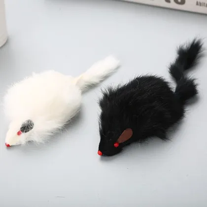 Factory price wholesale large Real Rabbit Fur pet Mice cat toys