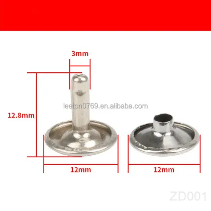 Stock Supply Garment Accessories: 4 Colors, 5mm-12mm Brass Double Faced Metal Rivets