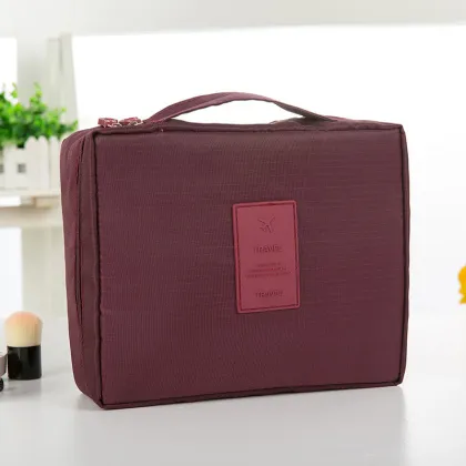 Multifunction Waterproof Portable Wash Bag - Black Cosmetics Travel Bag for Men