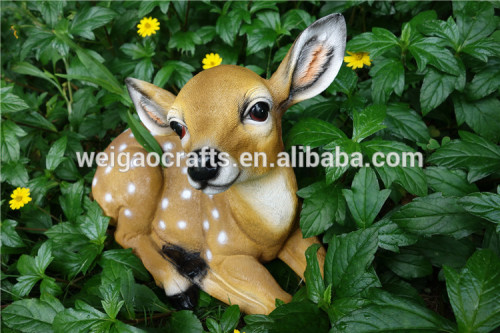 polyresin animal statues of garden deer decoration