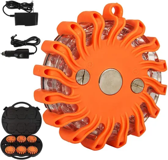 Made in China: Magnetic, Flashing Roadside Warning Lights - Emergency LED Road Flares