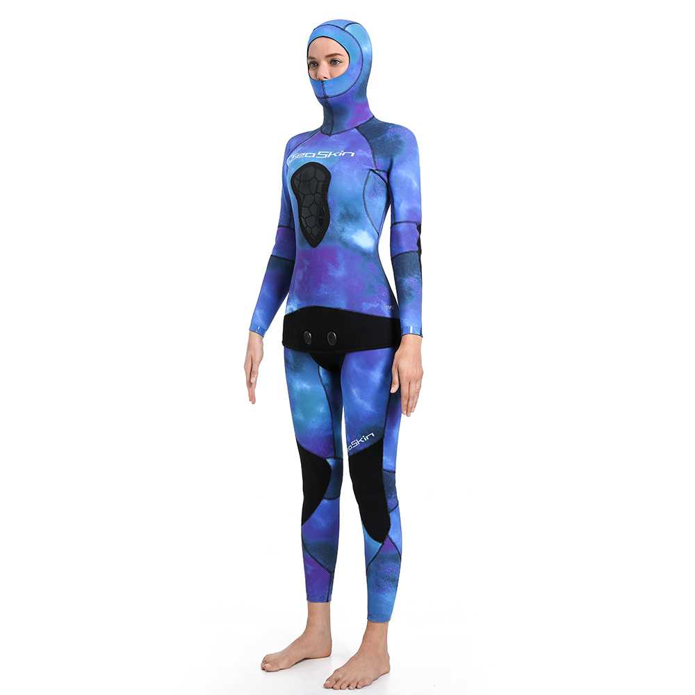 Seaskin Women Custom Print Camo Warm Super Stretch 7mm Spearfishing Wetsuit