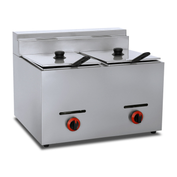 Commercial Gas-Powered Snack Machine with Dual Fryers for Chicken and Potato Chips