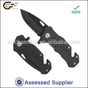 Half Serrated Tactical Pocket Folding Knife with Belt Cutter