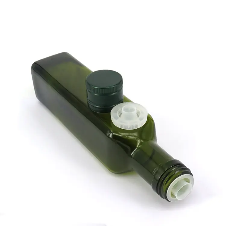 250ml Green Square Glass Bottle