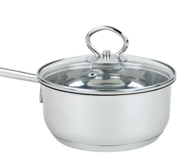 Stainless steel milk pot with lid and handle