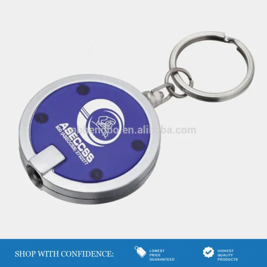 1 pc big logo available round keychain with led