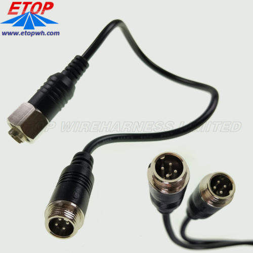 conjunto de cabo de rádio com conector de ficha DIN de 4 pinos moldado