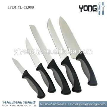 Rubber handle stainless steel Kitchen 5pcs knife set