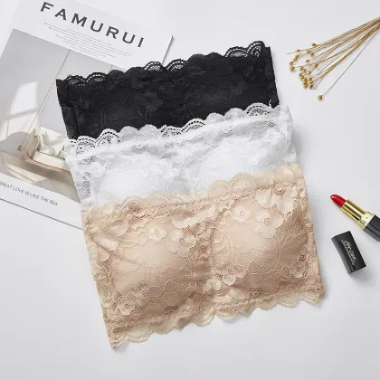 Removable Chest Pad Strapless Push-Up Bra