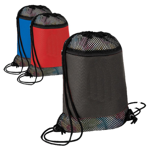 Nylon Drawstring Swimming Bags With Mesh