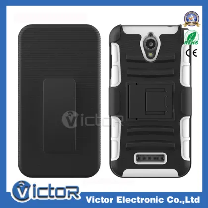 Heavy Duty Cell phone 3in1 robert case for ZTE Obsidian Z820 with kickstand belt
