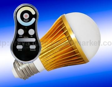 نقي 9W & الحارة أبيض عاكس لمبة LED مع شل الترددات اللاسلكية وحدة تحكم-الذهبي