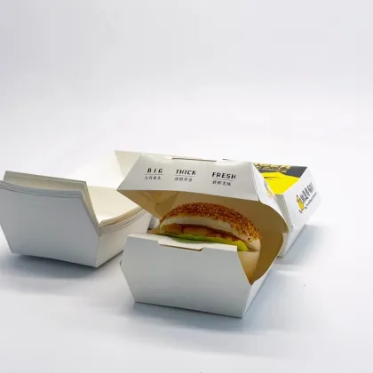 Takeout food White Cardboard Hamburger Box