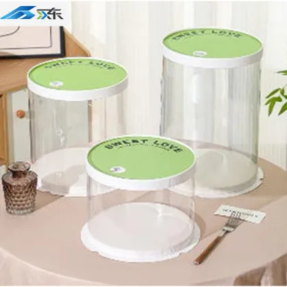 Transparent Rim Fruit Language Cake Box