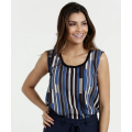 High quality Woven Stripe printed Strap ladies tops