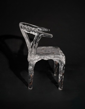 Transparent Mountain Carved Crystal Tea Chair