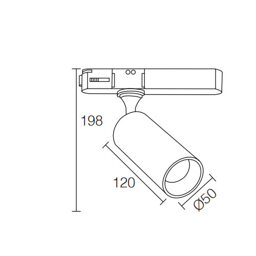 Foco de carril LED de 10W con atenuación Traic de aluminio LEDER