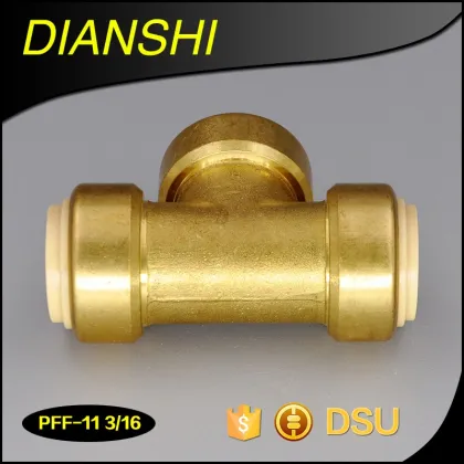 Brass Quick Connect Tee quick connect pipe fittings