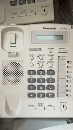 PANASONIC KX-T7665 White Office Desktop LCD Digital Corded Phone