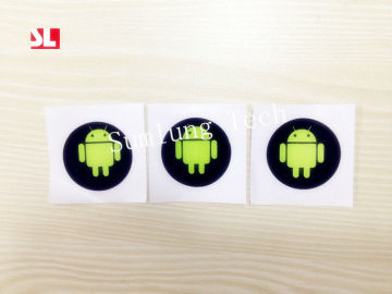HF13.56 MHz for the Black Android Robot 25mm round Rfid NFC Sticker Tag for Ntag 203, ISO14443 A "11"