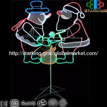 LED Weihnachtsmann & Geschenk Motiv-Licht