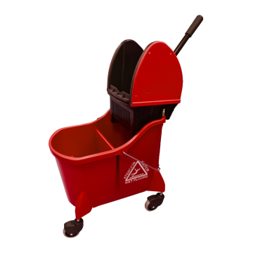 Heavy Duty Green Double Bucket Mop Wringer Trolley