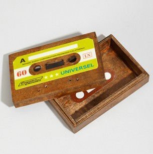 wooden videotape box