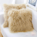 Plush long fur pillow for cozy atmosphere