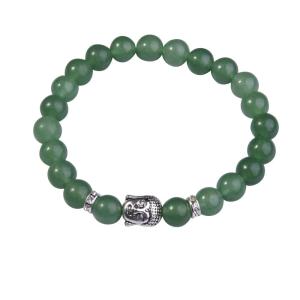 Bouddhisme Aventurine8MM pierres précieuses naturelles perles de prière Bracelet Bracelet Bouddha