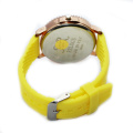 New Arrival Girls Flower Gold Silicone Strap Watches