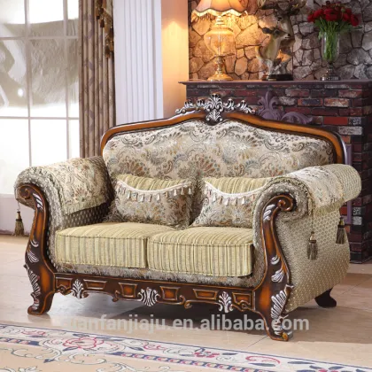 High end European antique style Italian fabric sofa sets designs for home