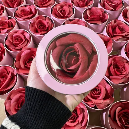 Private Label Vegan Powder Blush: Custom Flower 3D Rose Petal Blush Highlighter in Purple Pink