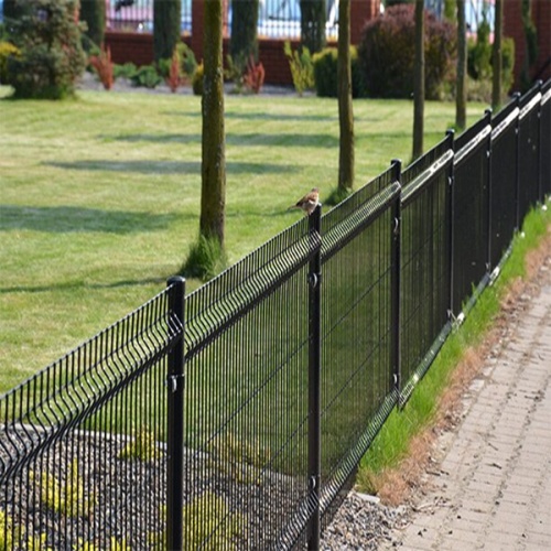 Clôture soudée incurvée par grillage de jardin décoratif vert-foncé